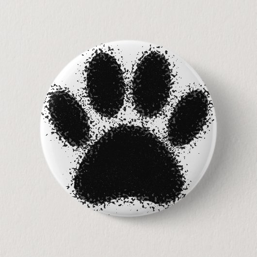 Dog Paw-tekening Ronde Button 5,7 Cm (Voorkant)