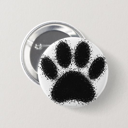 Dog Paw-tekening Ronde Button 5,7 Cm (Voorkant /achterkant)
