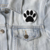 Dog Paw-tekening Ronde Button 5,7 Cm (In situ)