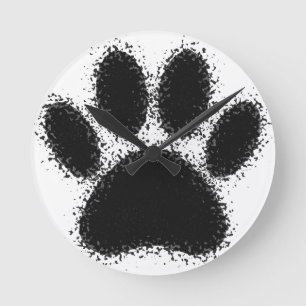 Dog Paw-tekening Ronde Klok