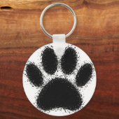 Dog Paw-tekening Sleutelhanger (Voorkant)