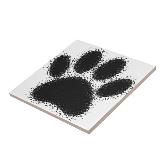 Dog Paw-tekening Tegeltje (Zijkant)