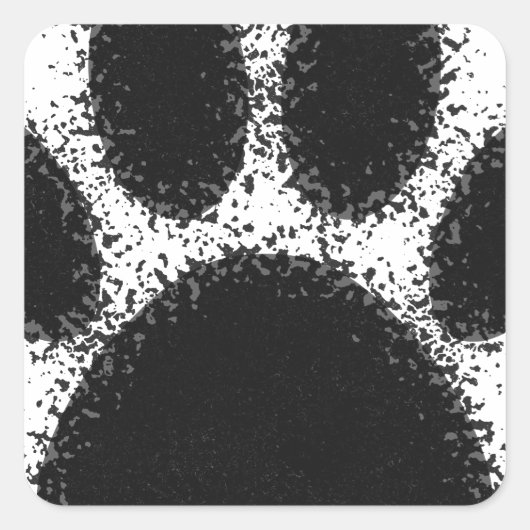 Dog Paw-tekening Vierkante Sticker (Voorkant)