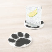 Dog Paw-tekening Zandsteen Onderzetter (Zijkant)