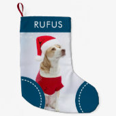 Dog Paw Theme Gepersonaliseerde Kerstmis Foto Kleine Kerstsok (Voorkant)