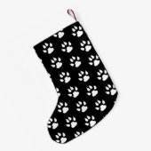 Dog Paw Theme Gepersonaliseerde Kerstmis Foto Kleine Kerstsok (Achterkant (Hangend))