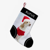 Dog Paw Theme Gepersonaliseerde Kerstmis Foto Kleine Kerstsok (Voorkant (Hangend))