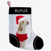 Dog Paw Theme Gepersonaliseerde Kerstmis Foto Kleine Kerstsok (Voorkant)