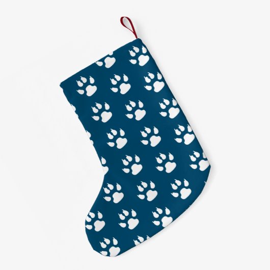Dog Paw Theme Gepersonaliseerde Kerstmis Foto Kleine Kerstsok (Achterkant (Hangend))