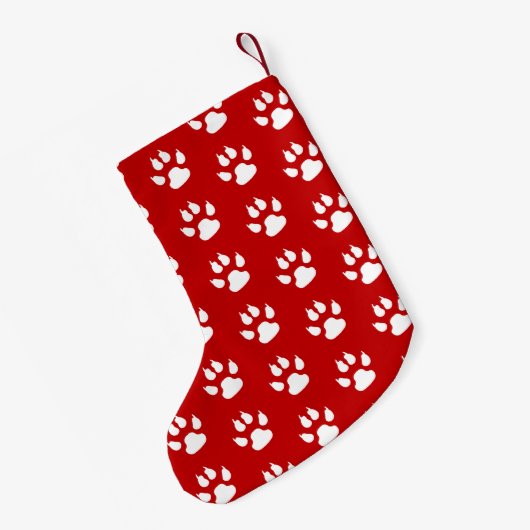 Dog Paw Theme Gepersonaliseerde Kerstmis Foto Kleine Kerstsok (Achterkant (Hangend))