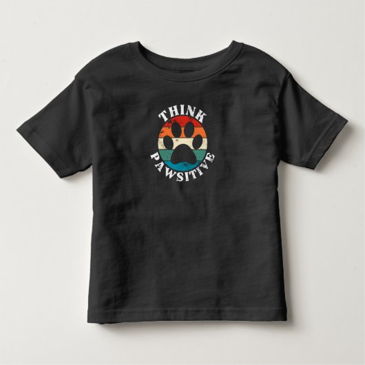Dog Paw Think Pawsitive T-Shirt (Voorkant)