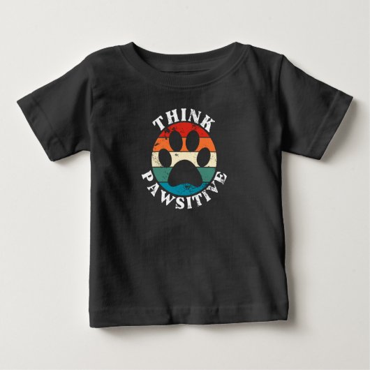 Dog Paw Think Pawsitive T-Shirt (Voorkant)