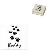 Dog Paw Track Pet Custom Name Signature Rubberstempel (Gestempeld)