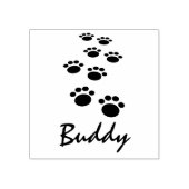 Dog Paw Track Pet Custom Name Signature Rubberstempel (Afrduk)