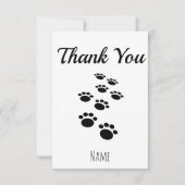 Dog Paw Tracks Aangepast Bedankkaart (Voorkant)