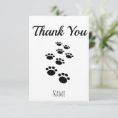 Dog Paw Tracks Aangepast Bedankkaart (Staand voorkant)