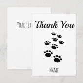 Dog Paw Tracks Aangepast Bedankkaart (Voorkant / Achterkant)
