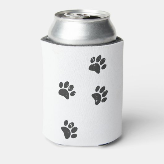 Dog Paw Tracks vervormen Blikjeskoeler (Blikje Achterkant)
