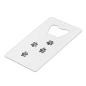 Dog Paw Tracks vervormen Creditkaart Flessenopener (Achterkant Gekanteld)
