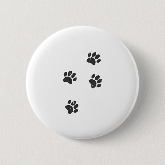 Dog Paw Tracks vervormen Ronde Button 5,7 Cm (Voorkant)
