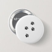 Dog Paw Tracks vervormen Ronde Button 5,7 Cm (Voorkant /achterkant)