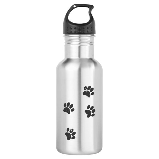 Dog Paw Tracks vervormen Waterfles (Voorkant)
