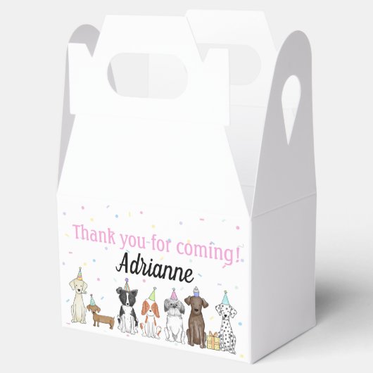 Dog Paw-ty Birthday Girl Personalized Bedankdoosjes (Geopend)
