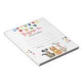 Dog Paw-ty Kinder tijd Capsule Bericht Notitieblok (Schuin)