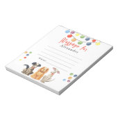 Dog Paw-ty Kinder tijd Capsule Bericht Notitieblok (Linkerzijde)