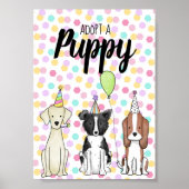 Dog Paw-ty Table Sign - Goedkeuring puppy Poster (Voorkant)