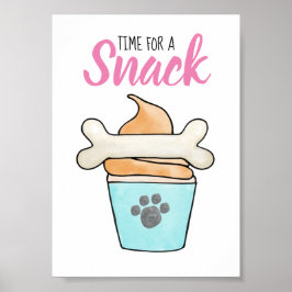 Dog Paw-ty Table Sign - snack, treat Poster