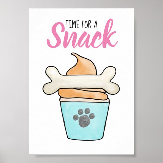 Dog Paw-ty Table Sign - snack, treat Poster (Voorkant)