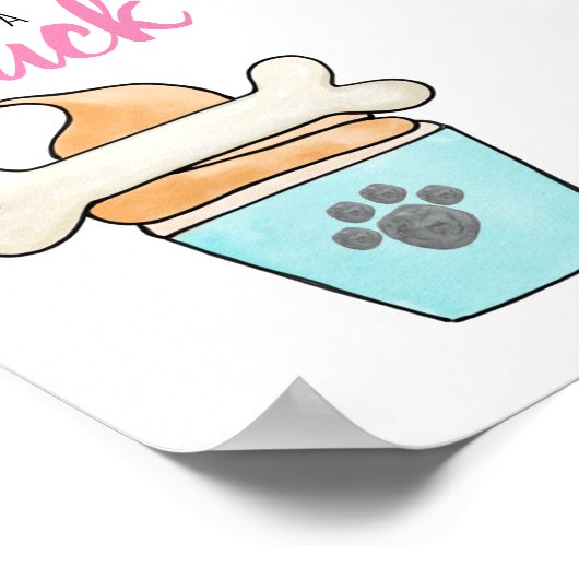 Dog Paw-ty Table Sign - snack, treat Poster (Hoek)