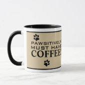 Dog Paw Typography Coffee Lover's Cute Specialty Mok (Links)