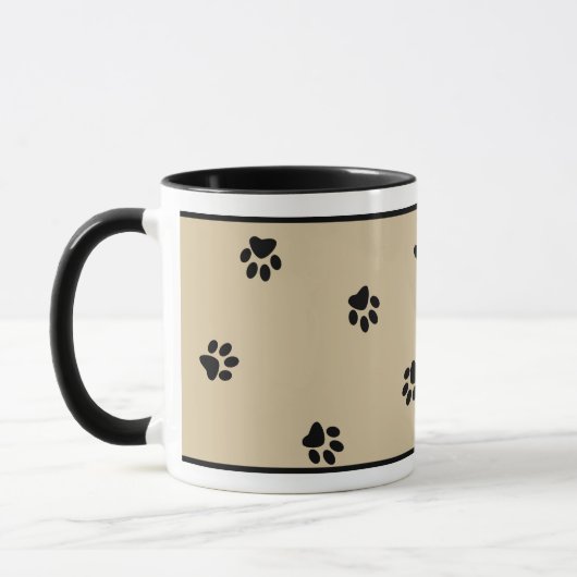 Dog Paw Typography Hot Beverage Specialty Mok (Links)