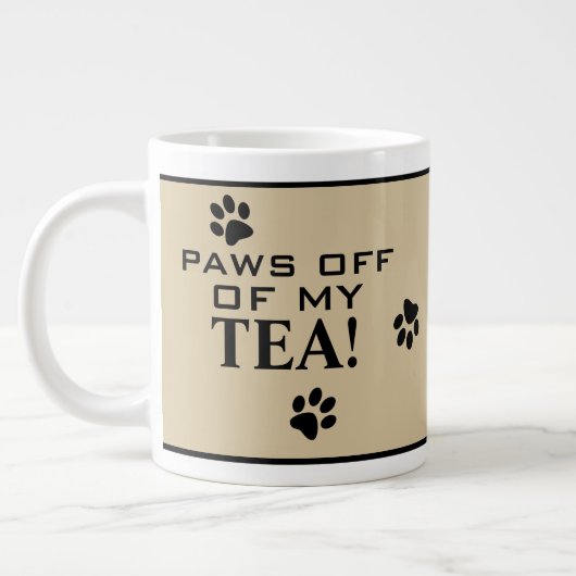 Dog Paw Typography Tea Lover's Custom Specialty Grote Koffiekop (Links)