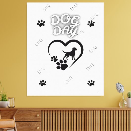 Dog Paw Wall Art - Schattige Hondenliefhebber Home Canvas Afdruk (Insitu (Woonkamer))