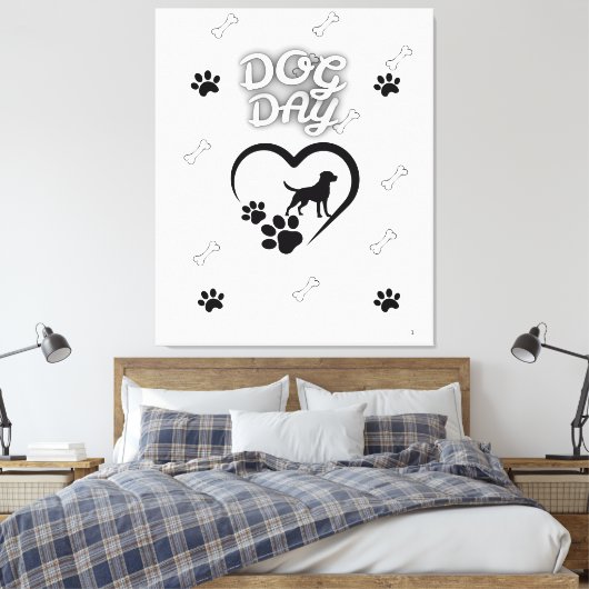 Dog Paw Wall Art - Schattige Hondenliefhebber Home Canvas Afdruk (Insitu (Slaapkamer))