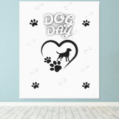 Dog Paw Wall Art - Schattige Hondenliefhebber Home Canvas Afdruk (Insitu (Houten vloer))