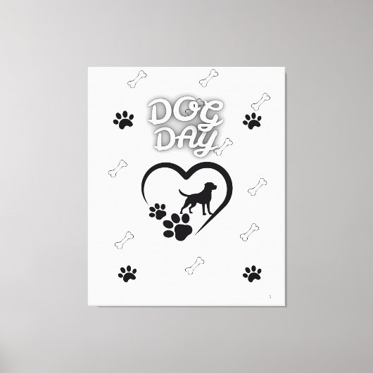Dog Paw Wall Art - Schattige Hondenliefhebber Home Canvas Afdruk (Voorkant)