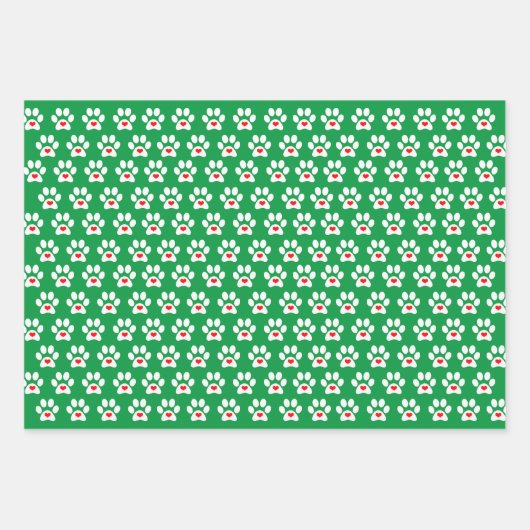 Dog Paw Wrapping Paper Flat Sheet Set 3 (Voorkant 2)