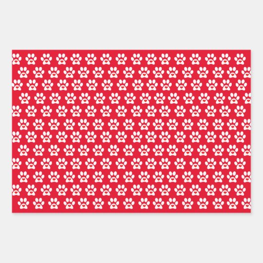 Dog Paw Wrapping Paper Flat Sheet Set 3 (Voorkant)