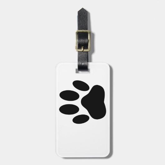 Dog Pawprint Bagagelabel (Voorkant verticaal)