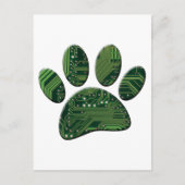 Dog Pawprint Circuit Board Art Briefkaart (Voorkant)