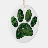 Dog Pawprint Circuit Board Keramisch Ornament (Rechts)