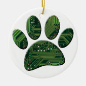 Dog Pawprint Circuit Board Keramisch Ornament (Voorkant)