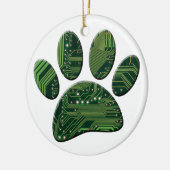 Dog Pawprint Circuit Board Keramisch Ornament (Links)