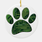Dog Pawprint Circuit Board Keramisch Ornament (Achterkant)