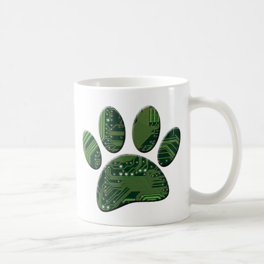 Dog Pawprint Circuit Board Koffiemok (Rechts)