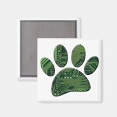 Dog Pawprint Circuit Board Magneet (Voorkant / Achterkant)